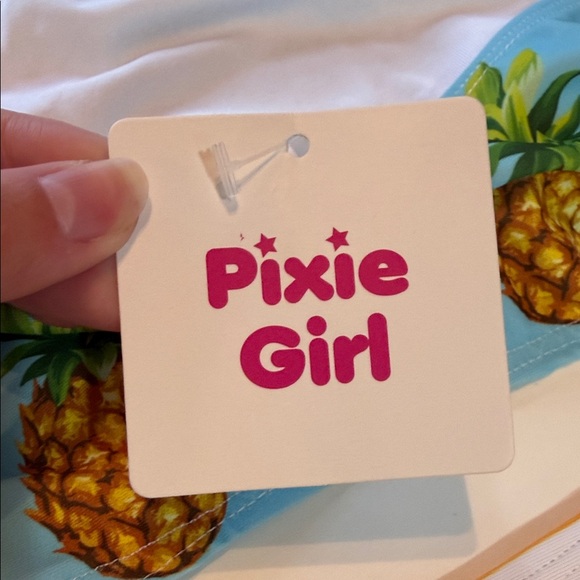 NWT-Pineapple Print Kids Bikini - Blue and Orange - Picture 3 of 3